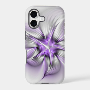 Floral Elegance Modern Abstract Violet Fractal Art iPhone 17 Case