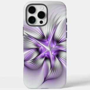 Floral Elegance Modern Abstract Violet Fractal Art iPhone 16 Pro Max Case