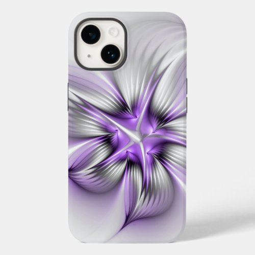 Floral Elegance Modern Abstract Violet Fractal Art Case_Mate iPhone 14 Case