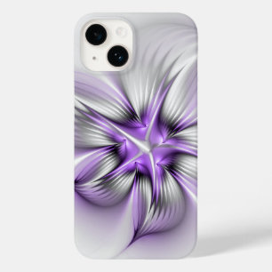 Floral Elegance Modern Abstract Violet Fractal Art Case-Mate iPhone 14 Case