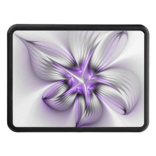 Floral Elegance Modern Abstract Violet Fractal Art Hitch Cover