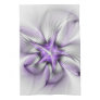 Floral Elegance Modern Abstract Violet Fractal Art Kitchen Towel