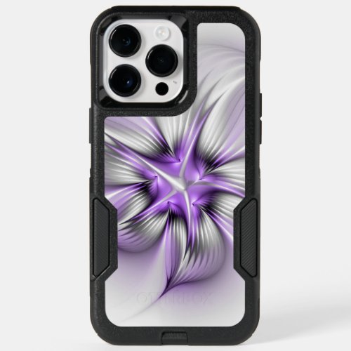 Floral Elegance Modern Abstract Violet Fractal Art OtterBox iPhone 14 Pro Max Case