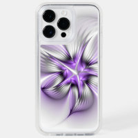 Floral Elegance Modern Abstract Violet Fractal Art