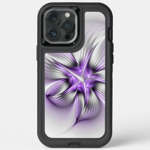 Floral Elegance Modern Abstract Violet Fractal Art iPhone 13 Pro Max Case