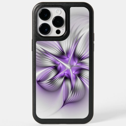 Floral Elegance Modern Abstract Violet Fractal Art OtterBox iPhone 14 Pro Max Case