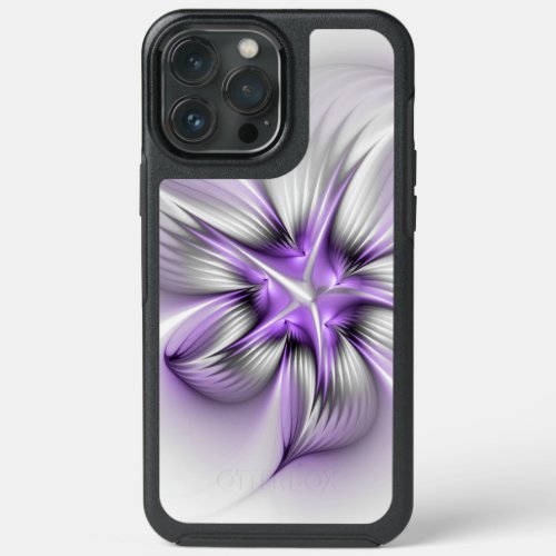 Floral Elegance Modern Abstract Violet Fractal Art iPhone 13 Pro Max Case