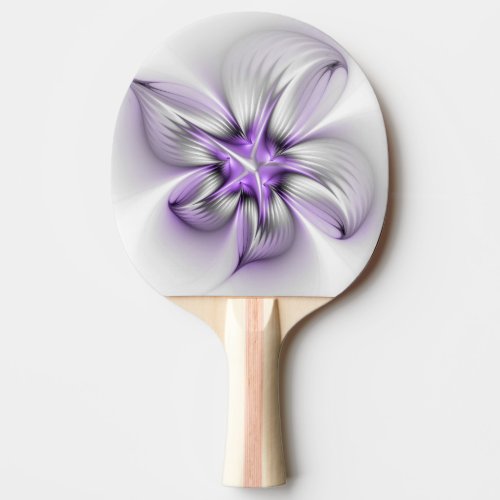 Floral Elegance Modern Abstract Violet Fractal Art Ping Pong Paddle