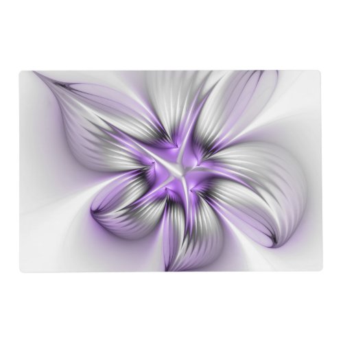 Floral Elegance Modern Abstract Violet Fractal Art Placemat