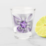 Floral Elegance Modern Abstract Violet Fractal Art Shot Glass