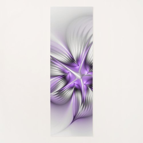 Floral Elegance Modern Abstract Violet Fractal Art Yoga Mat