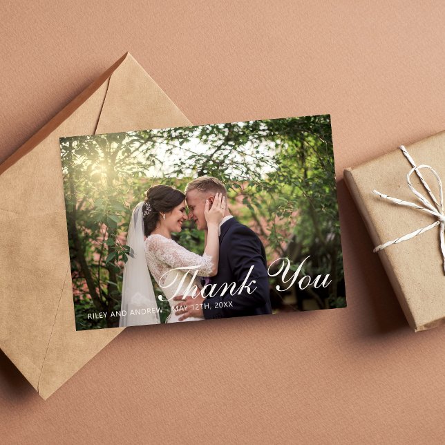 Floral Elegance Peach Blush Sage Classic Thank You Card (Creator Uploaded)