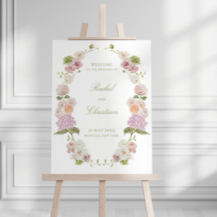 Floral Elegance Pink Green Wedding Foam Board