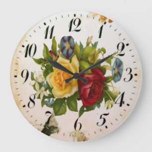 Floral Elegance Round Acrylic Wall Clock