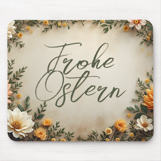 Floral Elegance - Springtime Easter Greetings Mouse Pad (Front)