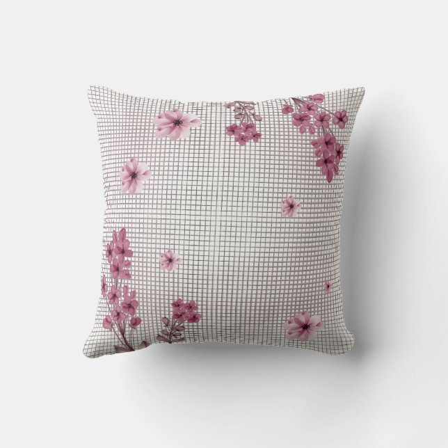 Floral Elegance Throw Pillow (Back)
