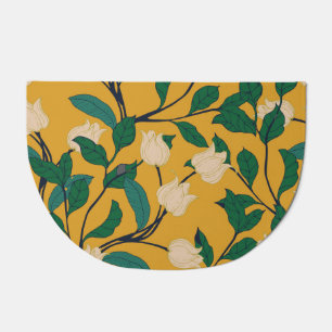 Floral Elegance: Vintage Leafy Pattern. Doormat