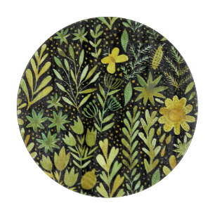 Floral Elegance: Vintage Watercolor Pattern Cutting Board