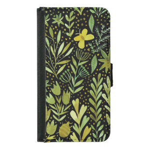 Floral Elegance: Vintage Watercolor Pattern Samsung Galaxy S5 Wallet Case