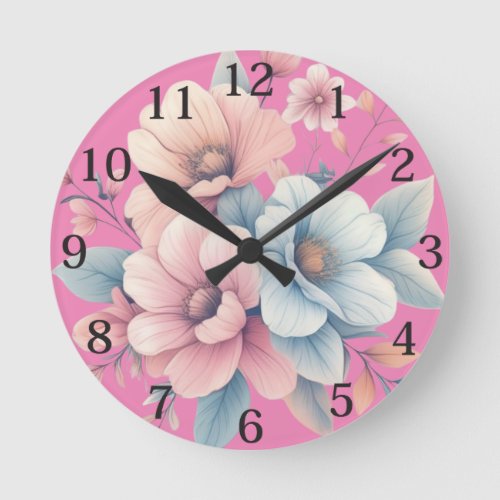 Floral Elegance Wall Clock
