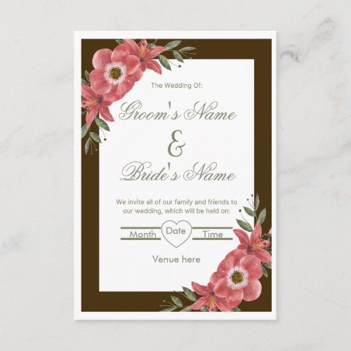 Floral Elegance Wedding Invitation