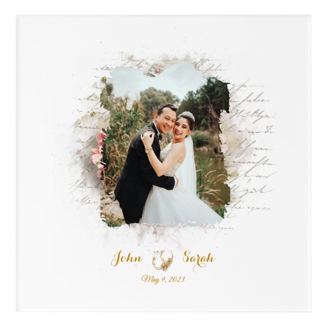 Floral Elegance, Wedding Picture Frame  Acrylic Print (Front)