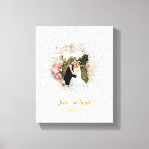 Floral Elegance, Wedding Picture Frame  Canvas Print