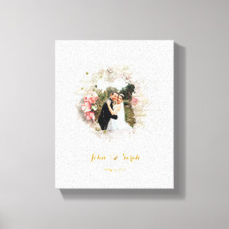 Floral Elegance, Wedding Picture Frame  Canvas Print