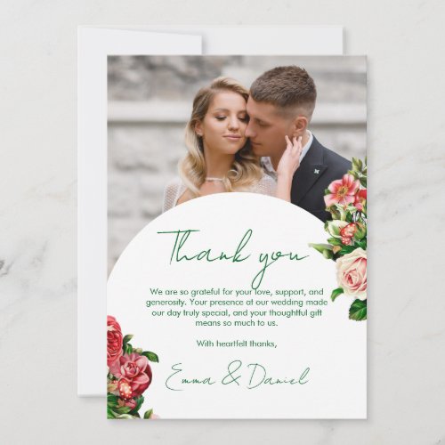 Floral Elegance Wedding Thank You Card