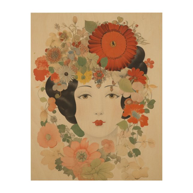 Floral Elegance Wood Wall Art (Front)