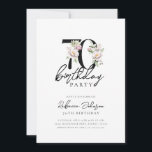 Floral Elegant 70th Birthday Invitation<br><div class="desc">Floral Elegant 70th Birthday Invitation</div>