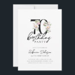 Floral Elegant 70th Birthday Invitation<br><div class="desc">Floral Elegant 70th Birthday Invitation</div>