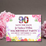 Floral Elegant 90th Birthday Save The Date 90 Postcard<br><div class="desc">Floral Elegant 90th Birthday Save The Date 90 Postcard. Announce a special milestone with this elegant 90th birthday save the date card. Featuring a floral-filled number 90, soft pastel flowers, and classic typography, this design is perfect for setting the tone for a seventieth birthday celebration. Personalize with event details and...</div>