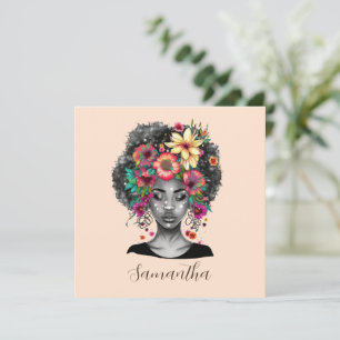 Floral Elegant Afro Woman