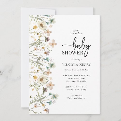 Floral Elegant Baby Shower Invitation