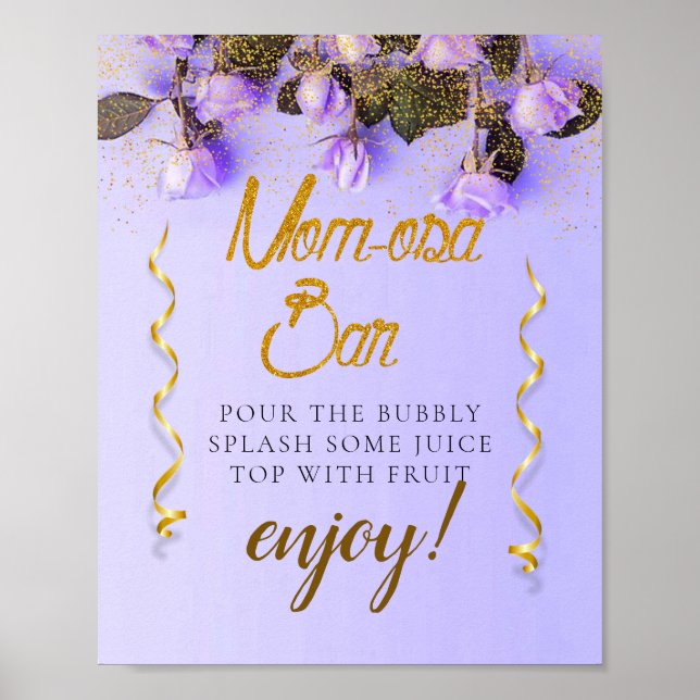 Floral Elegant Baby Shower Mimosa Bar Sign (Front)