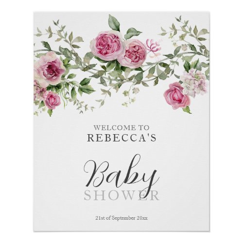 Floral Elegant Baby Shower Poster