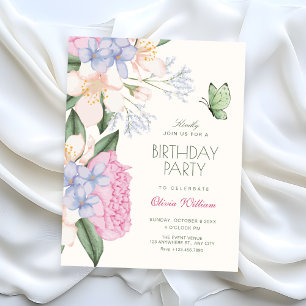 Floral elegant birthday invitation