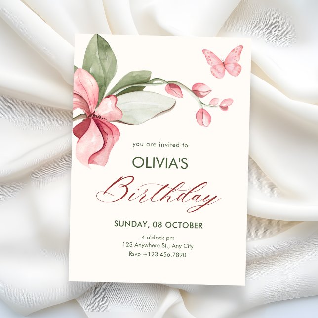 Floral elegant birthday invitation (Creator Uploaded)