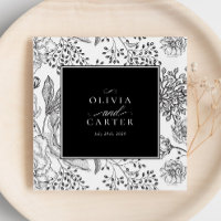 Floral Elegant Black Wedding