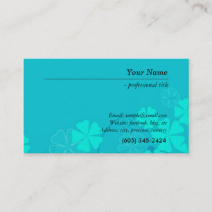 floral, elegant, blue business card