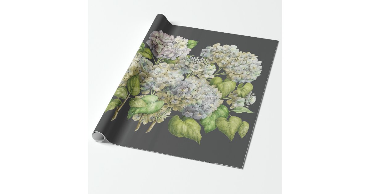 Green And White Vintage Botanical Floral Toile Wrapping Paper