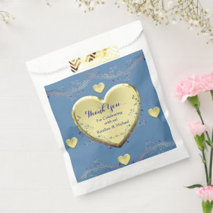 Floral Elegant Blue Wedding Party Favor Bag