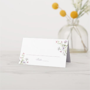 Floral Elegant Blush Purple Wedding Place Card