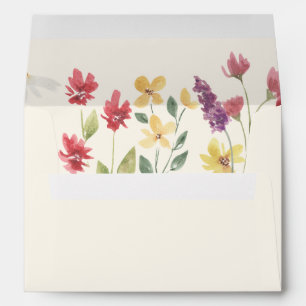 Floral Elegant Boho Summer Wildflowers Wedding Envelope