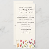 Floral Elegant Boho Summer Wildflowers Wedding Program