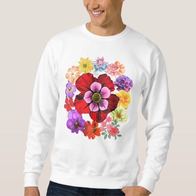 Floral – Elegant Botanical Flower design  Sweatshirt (Front)