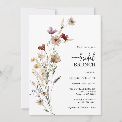 Floral Elegant Bridal Brunch Invitation