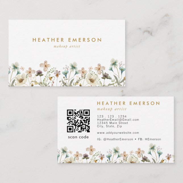 Floral Elegant Business Card (Front/Back)