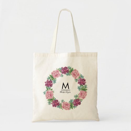 Floral Elegant Chic Customizable Bridesmaid Tote Bag